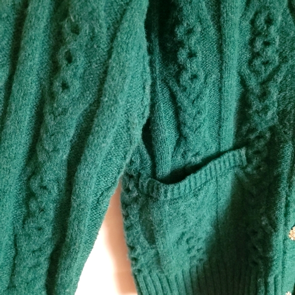 A New Day Green Cardiagan Cable Knit Sweater - Picture 10 of 14